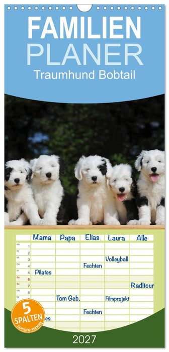 Traumhund Bobtail (CALVENDO Familienplaner 2027)