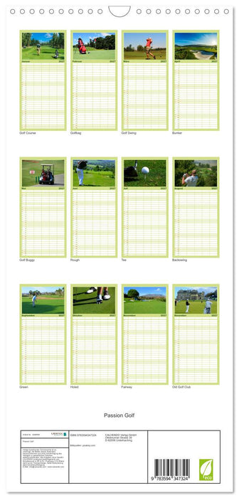 Passion Golf (CALVENDO Familienplaner 2027)