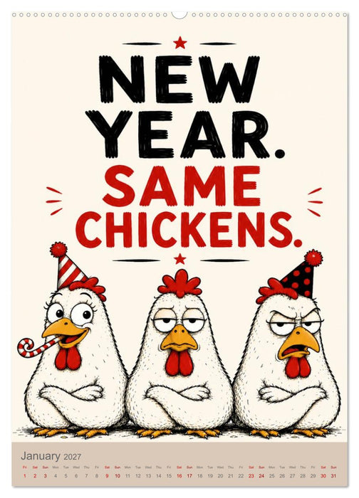 The Chicken Council Judging humanity since day one (CALVENDO Monthly Calendar 2027)