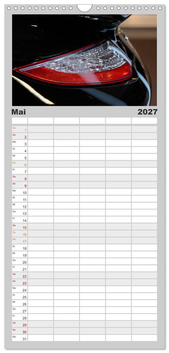 Heiligs Blechle - Porsche-Ikonen im Detail (CALVENDO Familienplaner 2027)