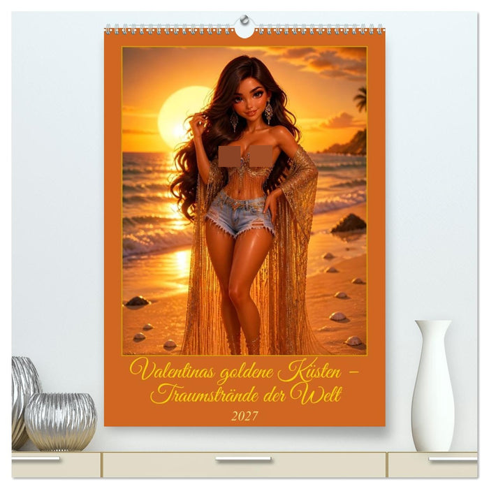 Valentinas goldene Küsten – Traumstrände der Welt (CALVENDO Premium Wandkalender 2027)