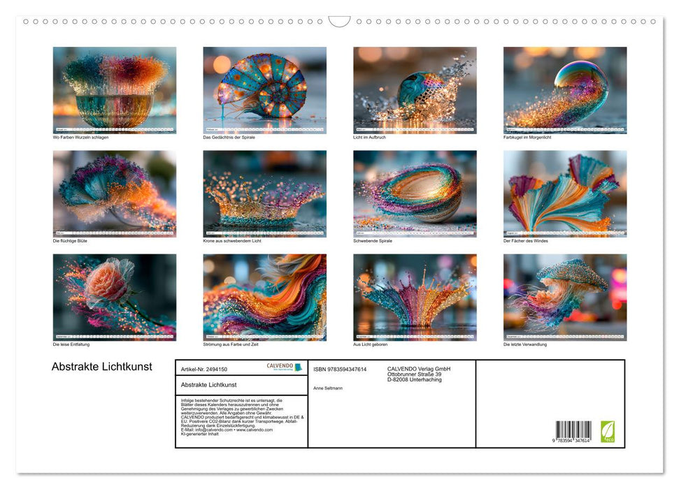 Abstrakte Lichtkunst (CALVENDO Wandkalender 2027)