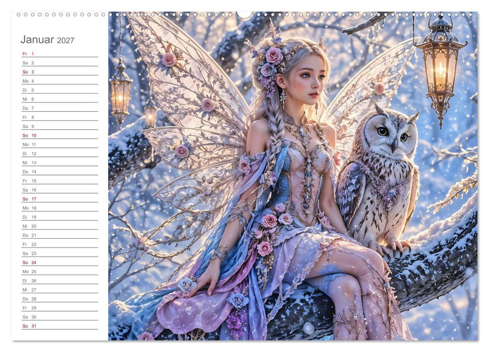 Magische Weggefährten - Zwölf Feen und ihre tierischen Begleiter (CALVENDO Wandkalender 2027)