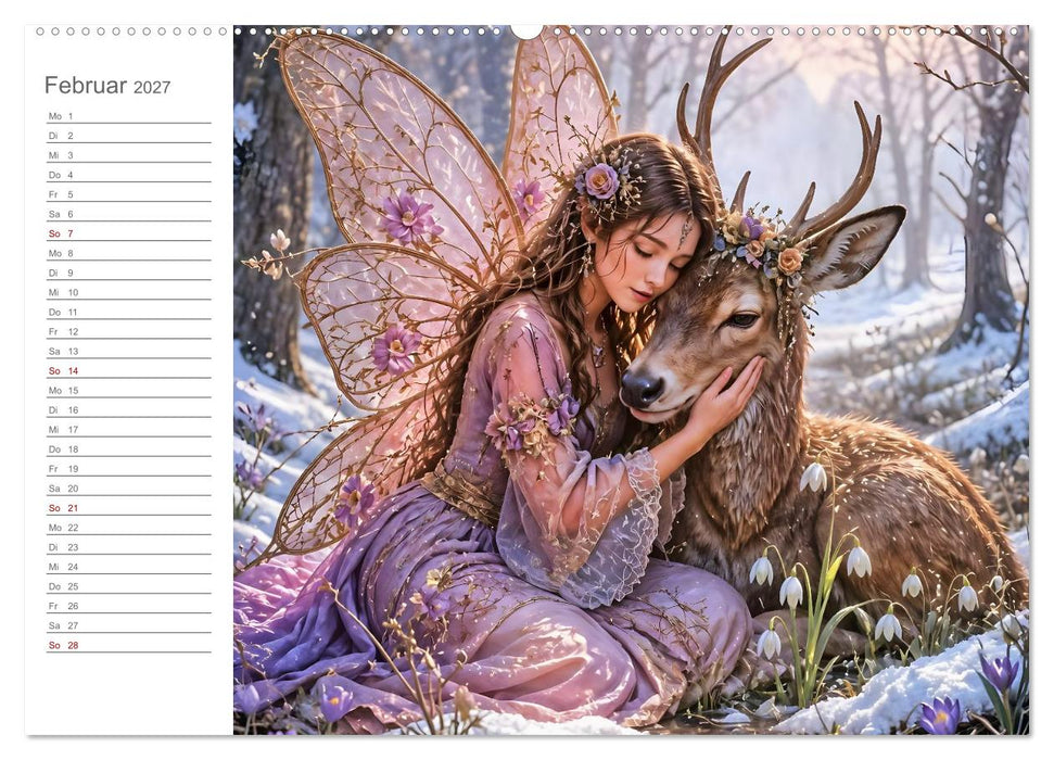 Magische Weggefährten - Zwölf Feen und ihre tierischen Begleiter (CALVENDO Wandkalender 2027)