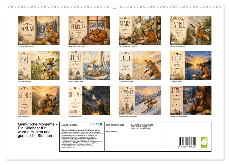 Gemütliche Momente - Ein Kalender für warme Herzen und gemütliche Stunden (CALVENDO Premium Wandkalender 2027)