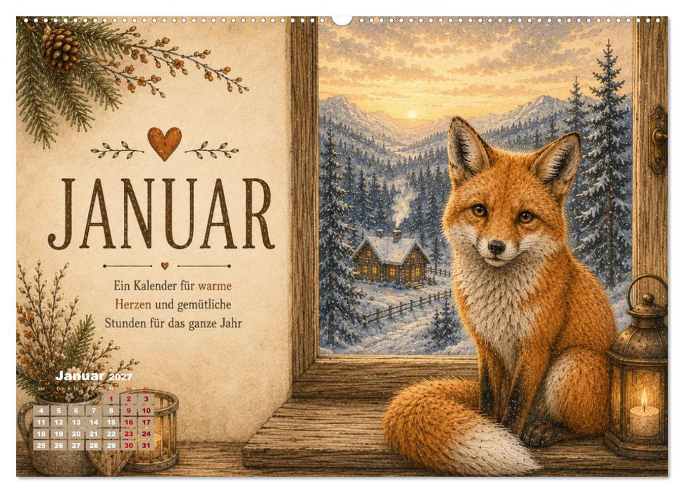 Gemütliche Momente - Ein Kalender für warme Herzen und gemütliche Stunden (CALVENDO Premium Wandkalender 2027)