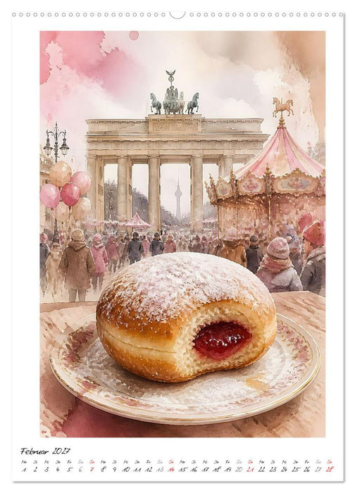 Deutsche Nachspeisen - Gemalte Gaumenfreuden (CALVENDO Premium Wandkalender 2027)