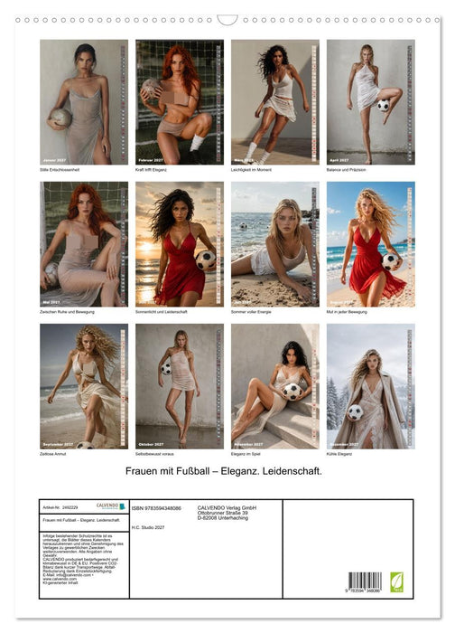 Frauen mit Fußball – Eleganz. Leidenschaft. (CALVENDO Wandkalender 2027)