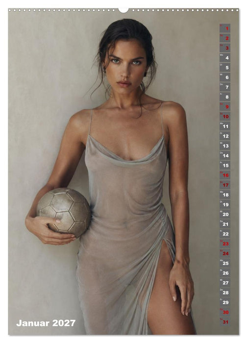 Frauen mit Fußball – Eleganz. Leidenschaft. (CALVENDO Wandkalender 2027)