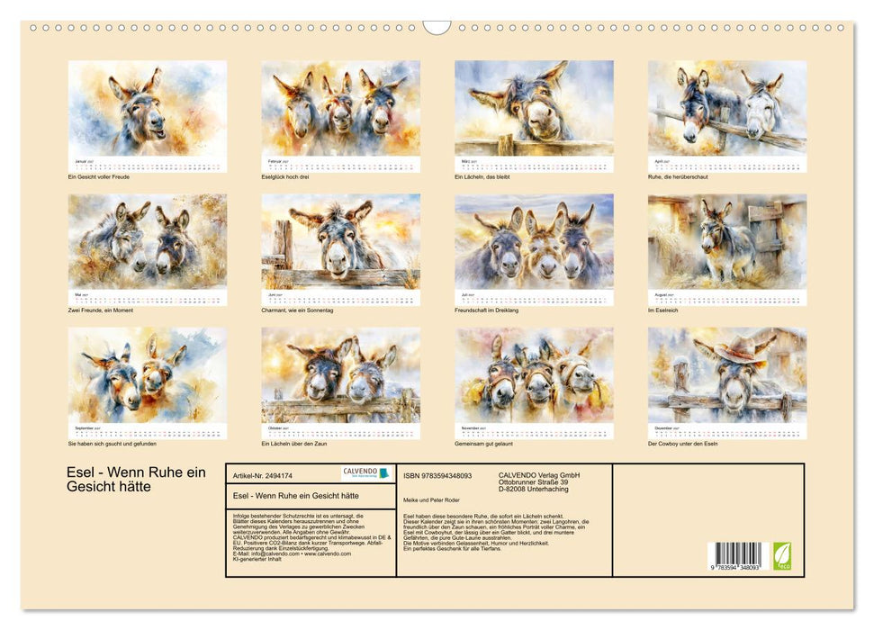 Esel - Wenn Ruhe ein Gesicht hätte (CALVENDO Wandkalender 2027)