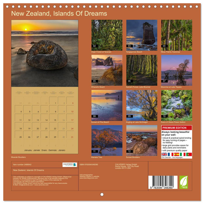New Zealand, Islands Of Dreams (CALVENDO Monthly Calendar 2027)