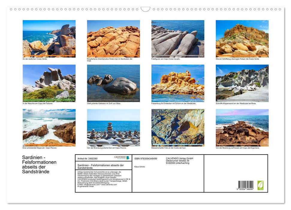 Sardinien - Felsformationen abseits der Sandstrände (CALVENDO Wandkalender 2027)