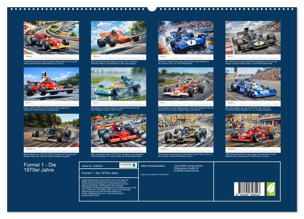 Formel 1 - Die 1970er Jahre (CALVENDO Premium Wandkalender 2027)