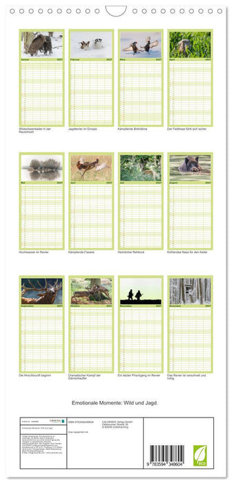 Emotionale Momente: Wild und Jagd. (CALVENDO Familienplaner 2027)
