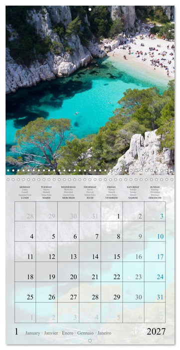 Calanques Coins de Paradis (CALVENDO Calendrier mensuel 2027)