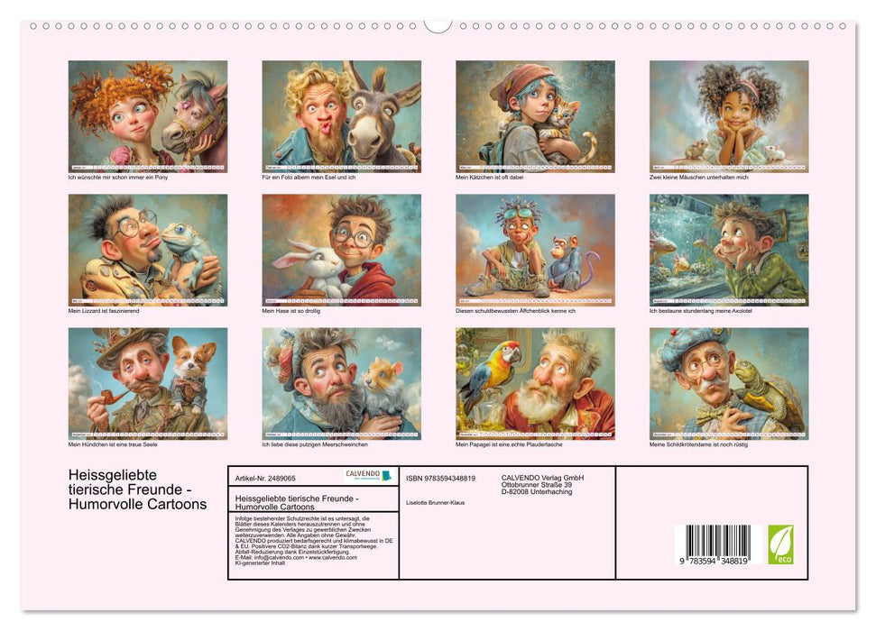 Heissgeliebte tierische Freunde - Humorvolle Cartoons (CALVENDO Premium Wandkalender 2027)
