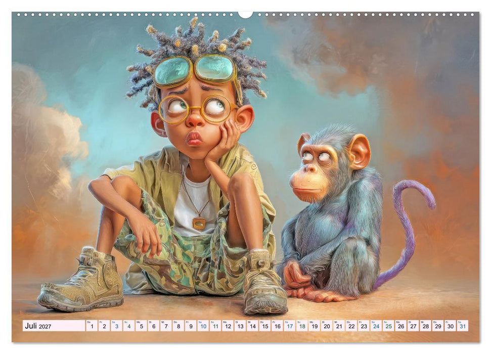 Heissgeliebte tierische Freunde - Humorvolle Cartoons (CALVENDO Premium Wandkalender 2027)