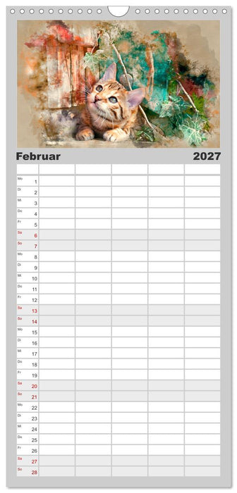 Katzenkalender mausgemalt (CALVENDO Familienplaner 2027)