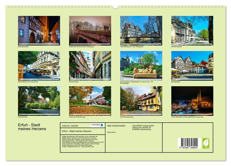 Erfurt - Stadt meines Herzens (CALVENDO Premium Wandkalender 2027)
