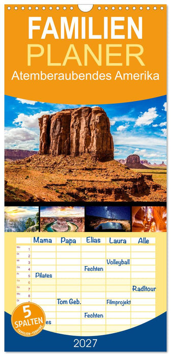 Atemberaubendes Amerika - Die schönsten Nationalparks im Westen der USA (CALVENDO Familienplaner 2027)
