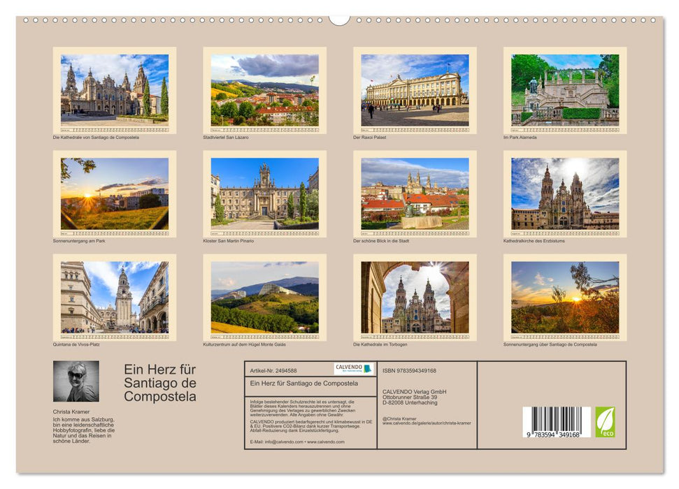 Ein Herz für Santiago de Compostela (CALVENDO Wandkalender 2027)