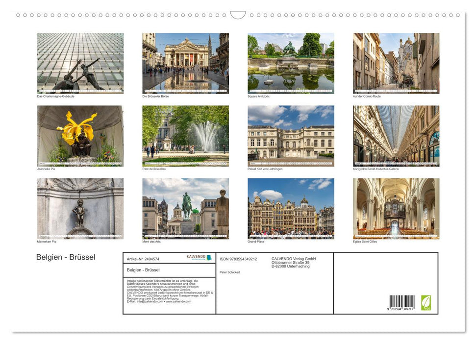 Belgien - Brüssel (CALVENDO Wandkalender 2027)