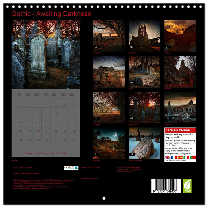 Gothic - Awaiting Darkness (CALVENDO Monthly Calendar 2027)