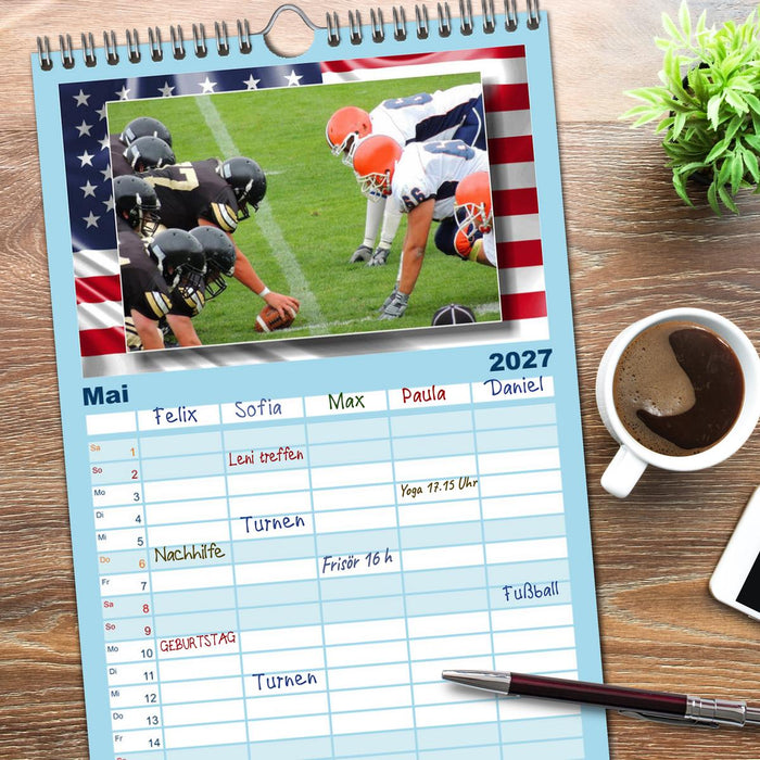 American Football - Kickoff (CALVENDO Familienplaner 2027)
