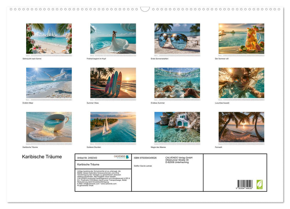 Karibische Träume (CALVENDO Wandkalender 2027)