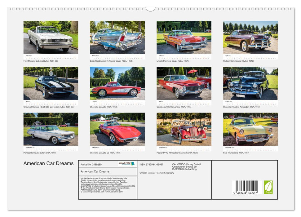 American Car Dreams (CALVENDO Premium Wandkalender 2027)