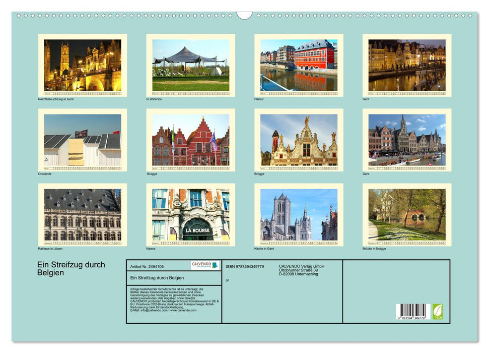 Ein Streifzug durch Belgien (CALVENDO Wandkalender 2027)