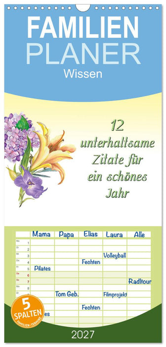 12 unterhaltsame Zitate für ein schönes Jahr (CALVENDO Familienplaner 2027)