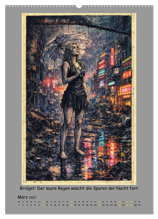 Neon Rust, Fragmente einer dystopischen Welt (CALVENDO Premium Wandkalender 2027)