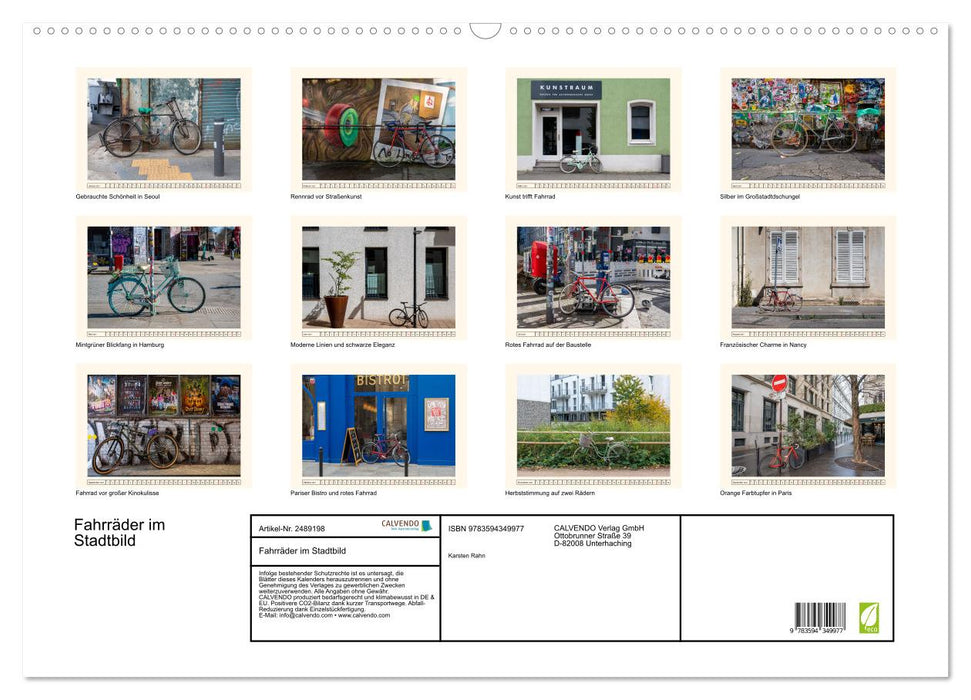 Fahrräder im Stadtbild (CALVENDO Wandkalender 2027)