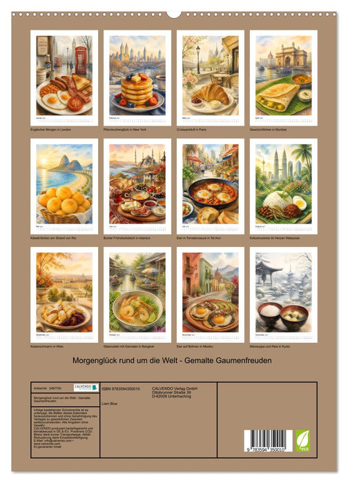 Morgenglück rund um die Welt - Gemalte Gaumenfreuden (CALVENDO Premium Wandkalender 2027)