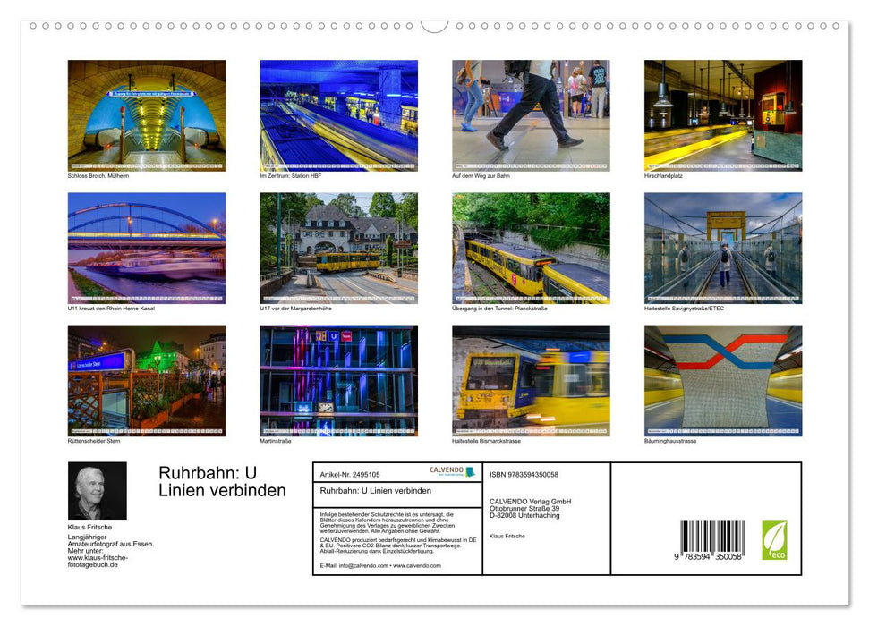 Ruhrbahn: U Linien verbinden (CALVENDO Premium Wandkalender 2027)