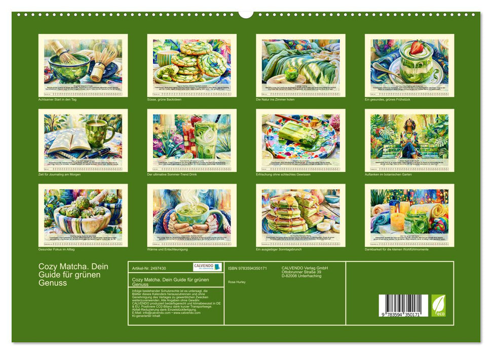 Cozy Matcha. Dein Guide für grünen Genuss (CALVENDO Premium Wandkalender 2027)