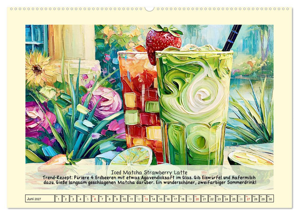 Cozy Matcha. Dein Guide für grünen Genuss (CALVENDO Premium Wandkalender 2027)