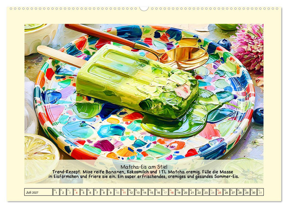 Cozy Matcha. Dein Guide für grünen Genuss (CALVENDO Premium Wandkalender 2027)