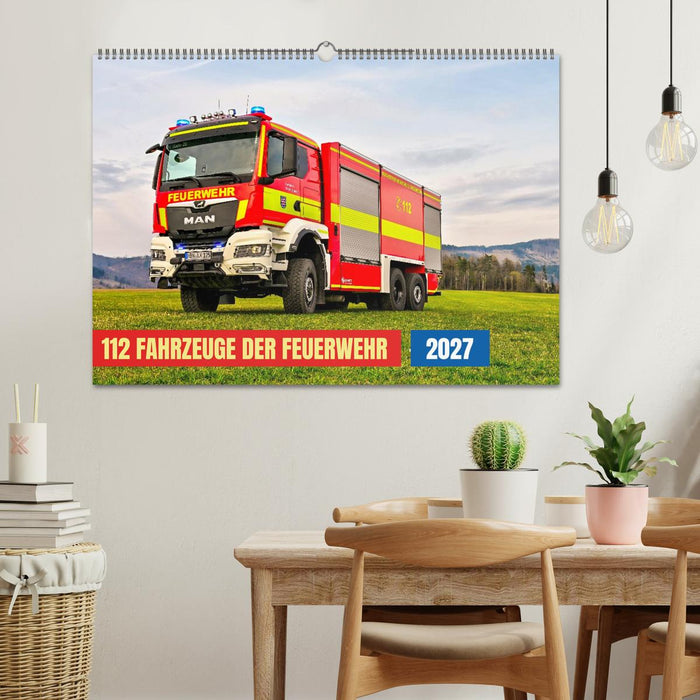 112 Fahrzeuge der Feuerwehr (CALVENDO Wandkalender 2027)