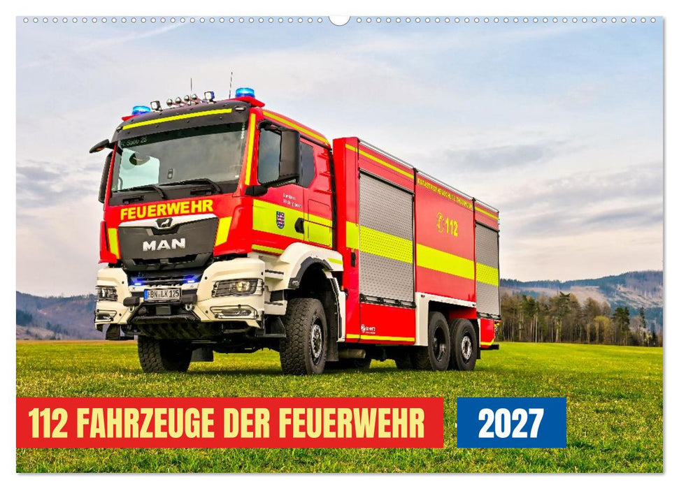 112 Fahrzeuge der Feuerwehr (CALVENDO Wandkalender 2027)