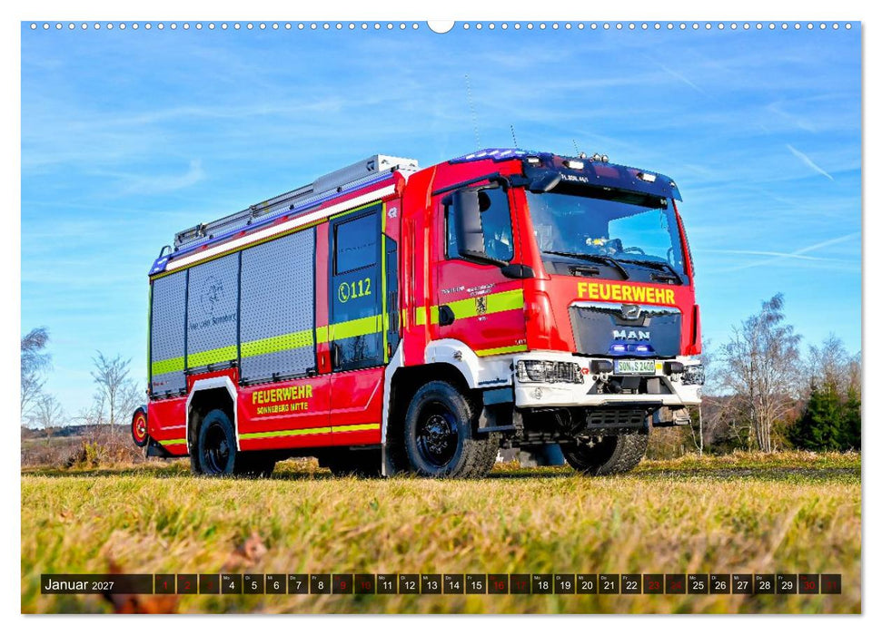 112 Fahrzeuge der Feuerwehr (CALVENDO Wandkalender 2027)
