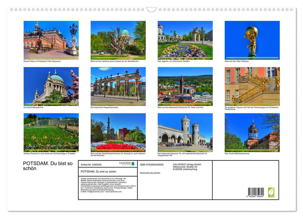 POTSDAM. Du bist so schön (CALVENDO Wandkalender 2027)
