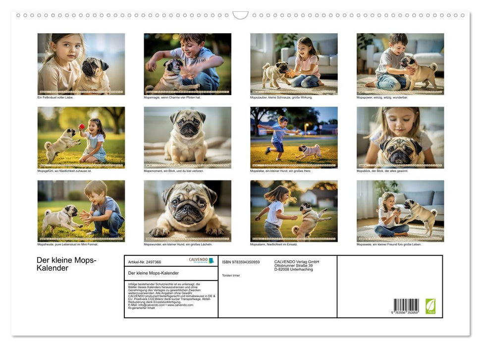 Der kleine Mops-Kalender (CALVENDO Wandkalender 2027)