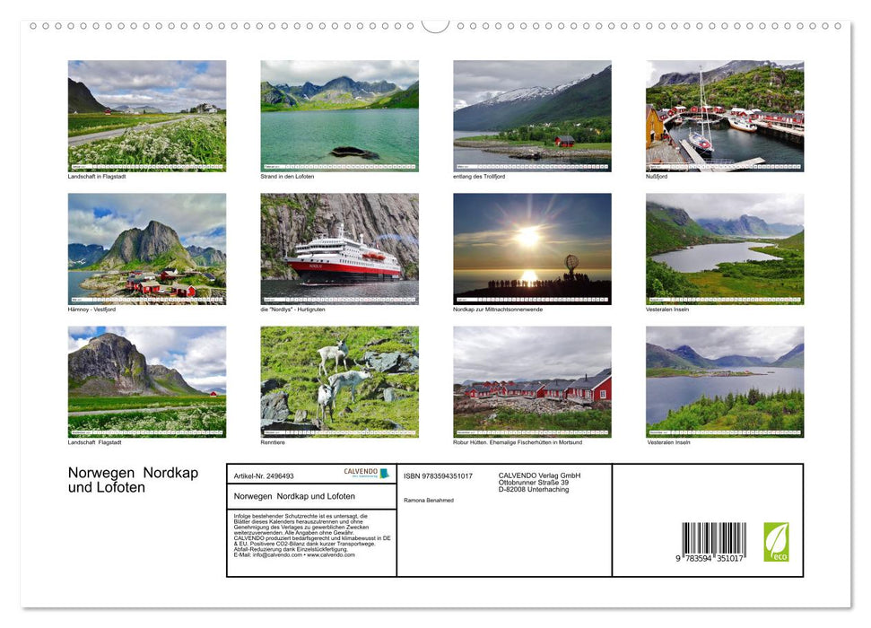 Norwegen Nordkap und Lofoten (CALVENDO Premium Wandkalender 2027)