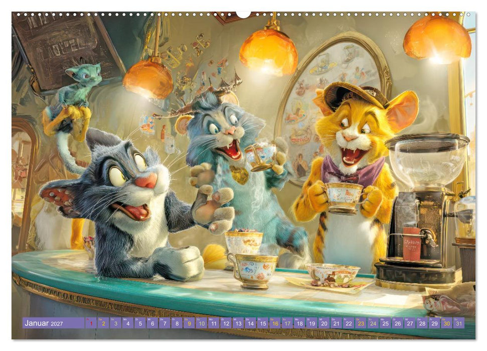 Tierische Kaffeefans - Humorwerke (CALVENDO Wandkalender 2027)