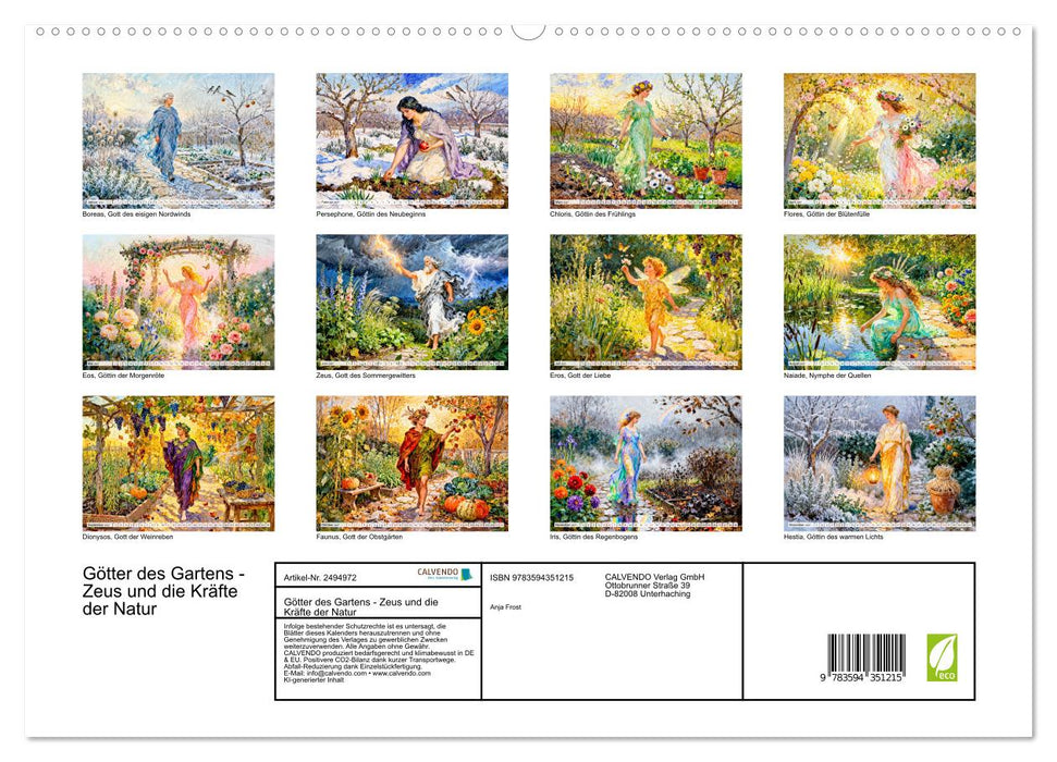 Götter des Gartens - Zeus und die Kräfte der Natur (CALVENDO Premium Wandkalender 2027)
