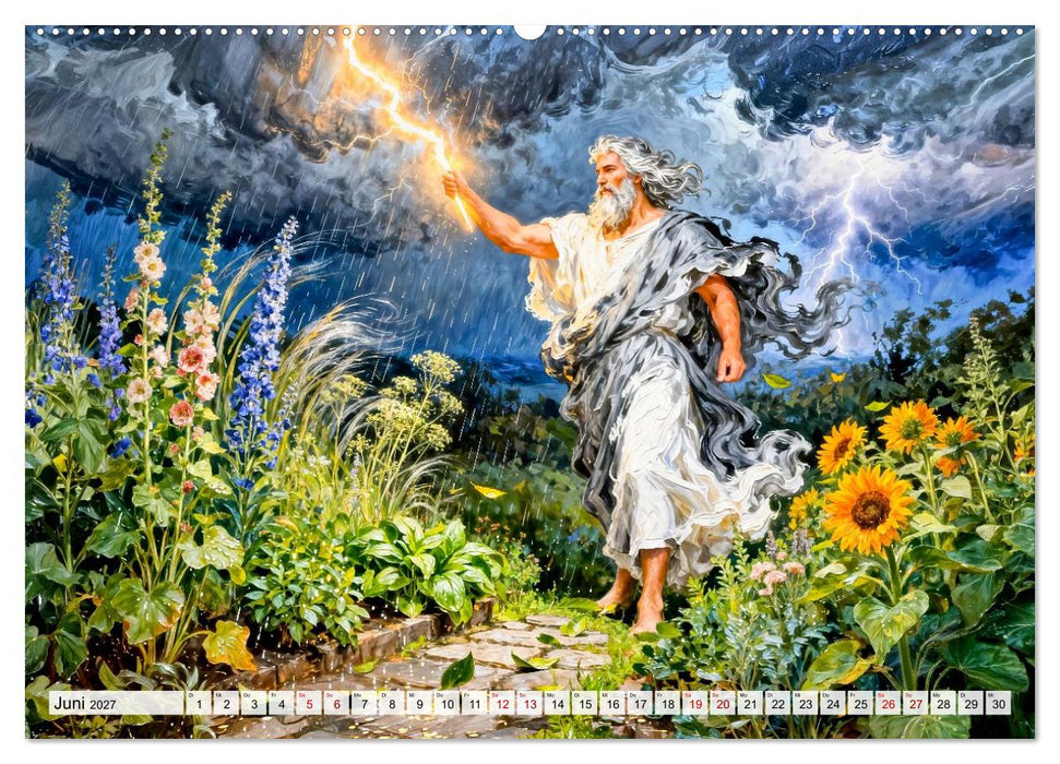 Götter des Gartens - Zeus und die Kräfte der Natur (CALVENDO Premium Wandkalender 2027)