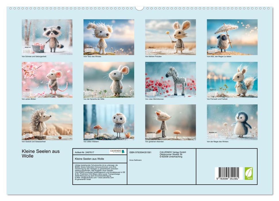 Kleine Seelen aus Wolle (CALVENDO Premium Wandkalender 2027)
