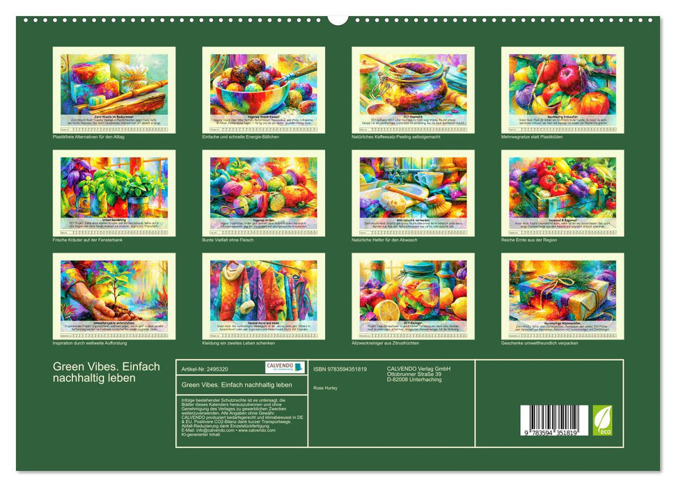 Green Vibes. Einfach nachhaltig leben (CALVENDO Premium Wandkalender 2027)